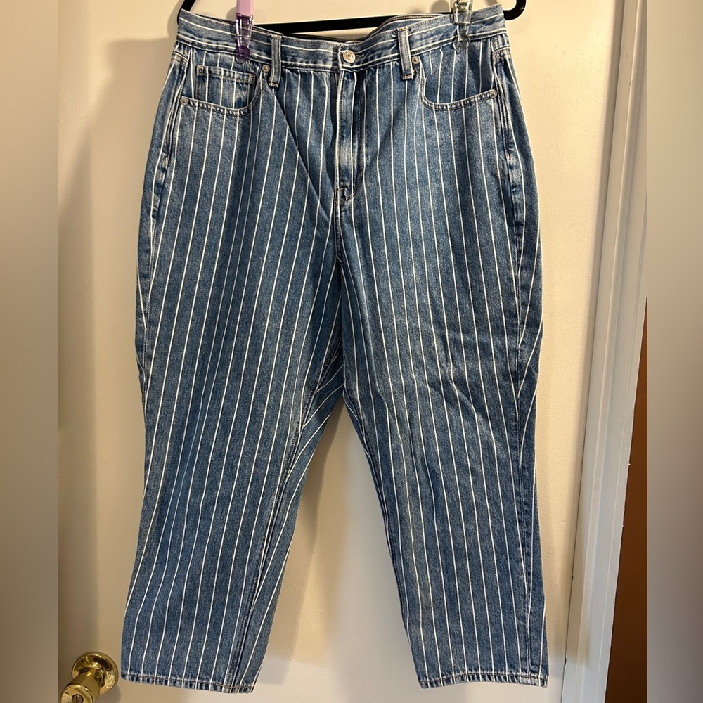 American Eagle striped mom jeans